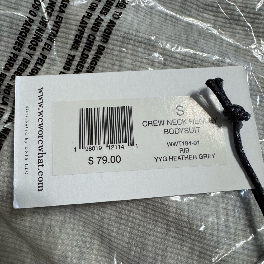 WeWoreWhat Gray Long Sleeve Henley Bodysuits Size S - Picture 6 of 7